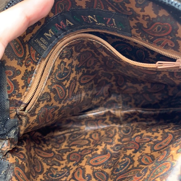 Mima Venezi Italian Leather purse Taupe silver gold braiding - Picture 8 of 8